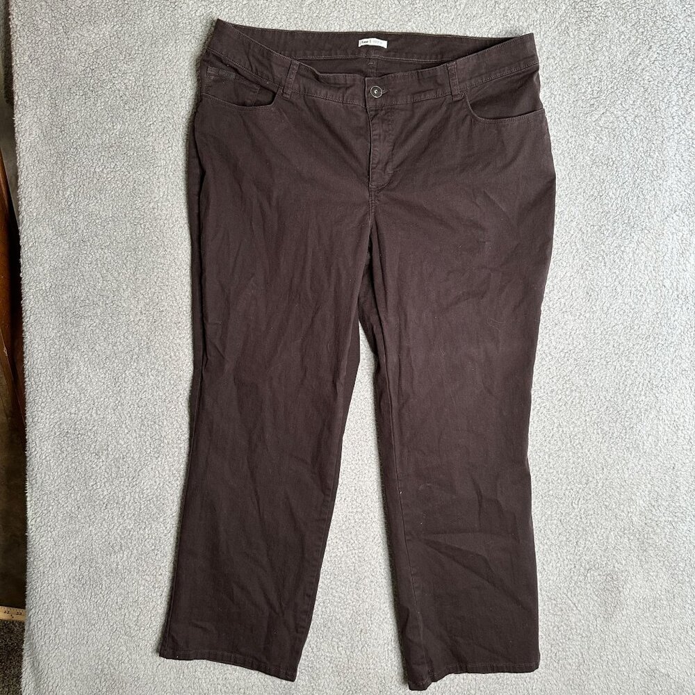 Lee Straight Leg Pants Women 20W Brown Excellent Lower On The Waist Casual